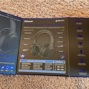 Sentry Active Noise Cancellation Bluetooth Headphones - Black